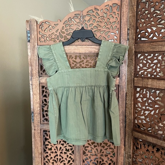 NEW NWT The Great| Herringbone Acre Top Army Green - Picture 2 of 3